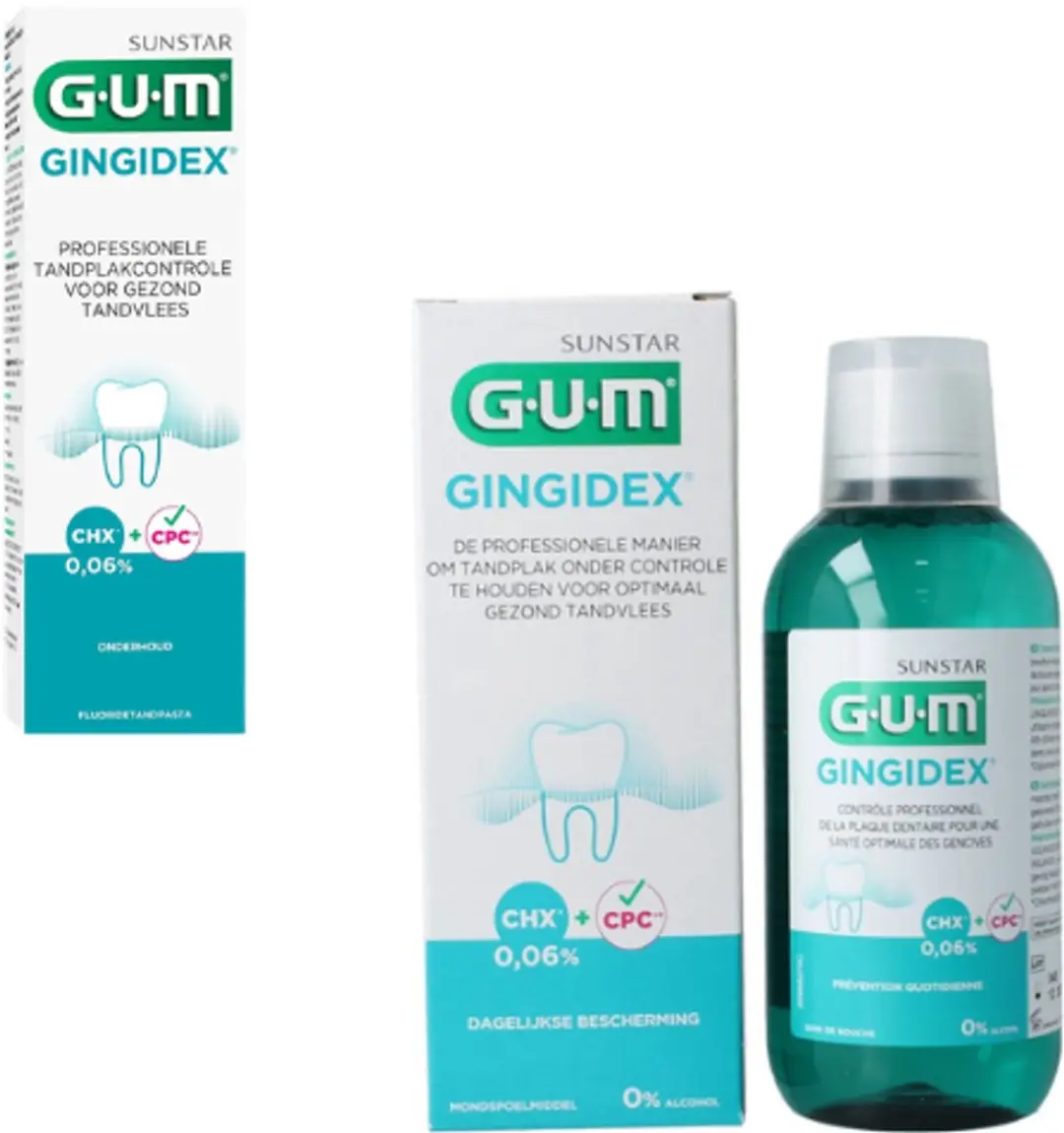 Gum Gingidex Chloorhexidine 0.06% Mondspoeling & Tandpasta
