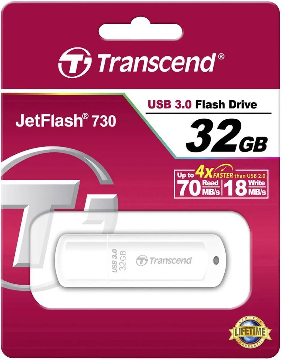 Transcend JetFlash 730 TS32GJF730 USB-stick 32GB - Wit