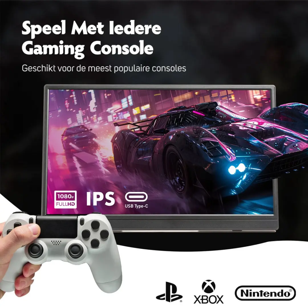Pora&co IPS Portable Game Monitor 15.6 Inch - Full HD - HDMI & USB-C - afbeelding 6 van 6