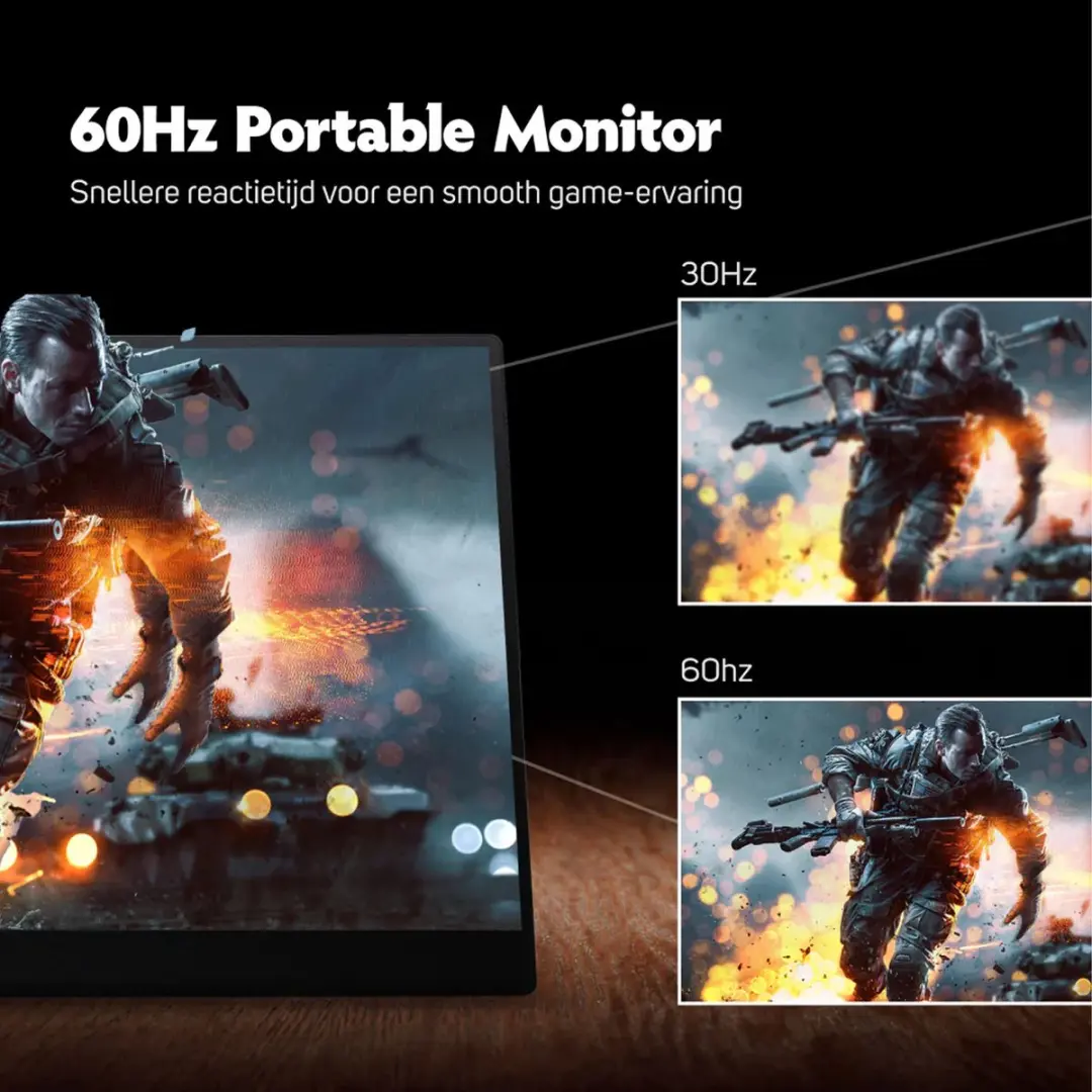 Pora&co IPS Portable Game Monitor 15.6 Inch - Full HD - HDMI & USB-C