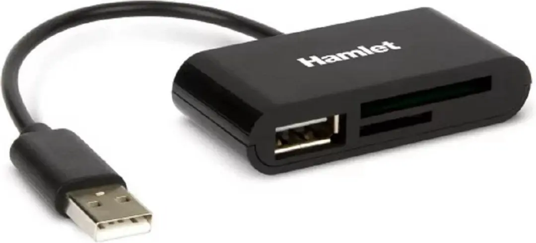 Hamlet XZR100UC Geheugenkaartlezer USB 2.0 Type-C - Zwart