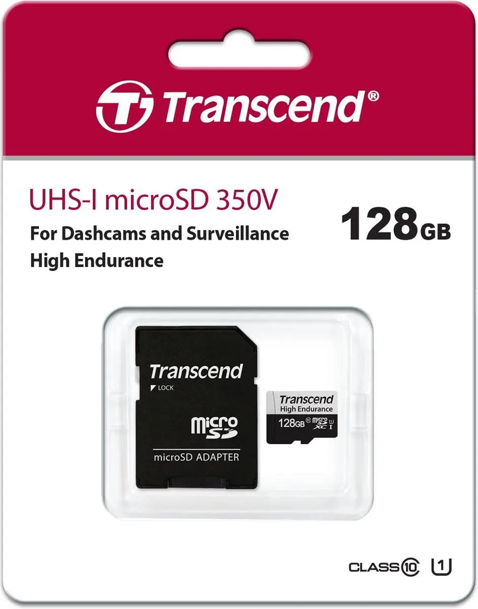 Transcend High Endurance 350V microSDXC TS64GUSD350V - 64GB - Incl. SD-adapter