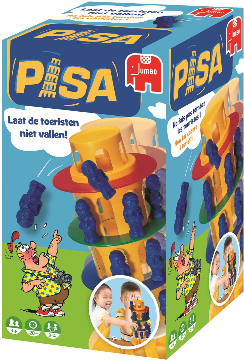 Toren van Pisa - Actiespel - Vanaf 4 jaar - 2 tot 4 spelers - Bordspel voor kinderen - Familiespel