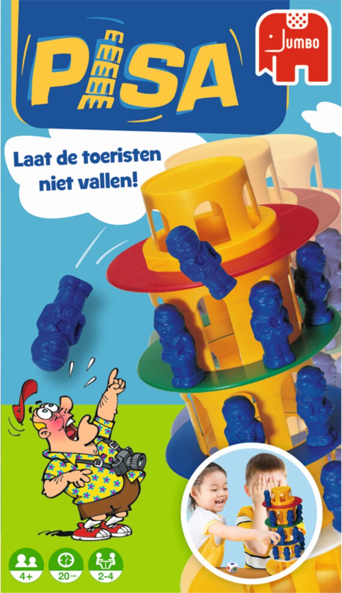 Toren van Pisa - Actiespel - Vanaf 4 jaar - 2 tot 4 spelers - Bordspel voor kinderen - Familiespel