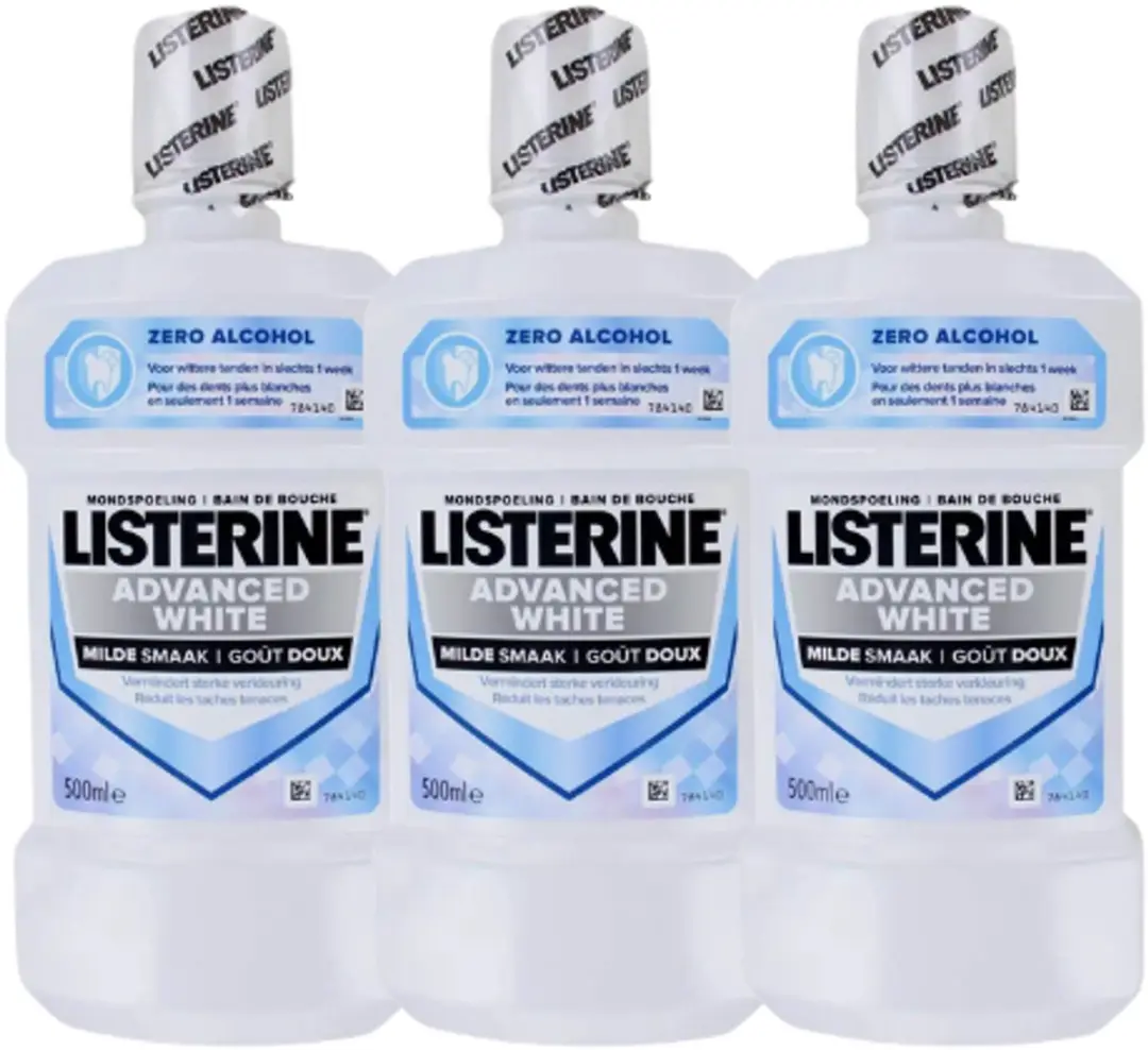 Listerine Advanced White Mild Mondwater 3x500ml