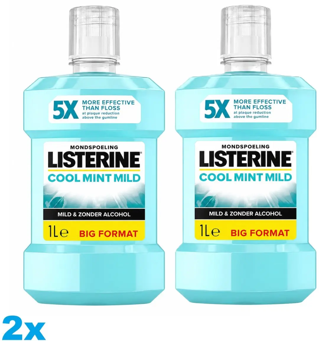 Listerine Cool Mint Mild Mondwater 2x1L
