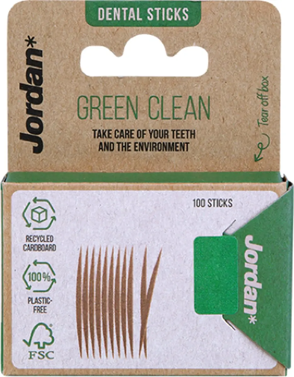 Jordan Green Clean Tandenstokers - 1200 Stuks (12x100)