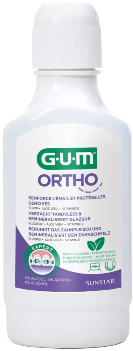 GUM Ortho Sunstar Mondspoeling Pepermunt 300ml