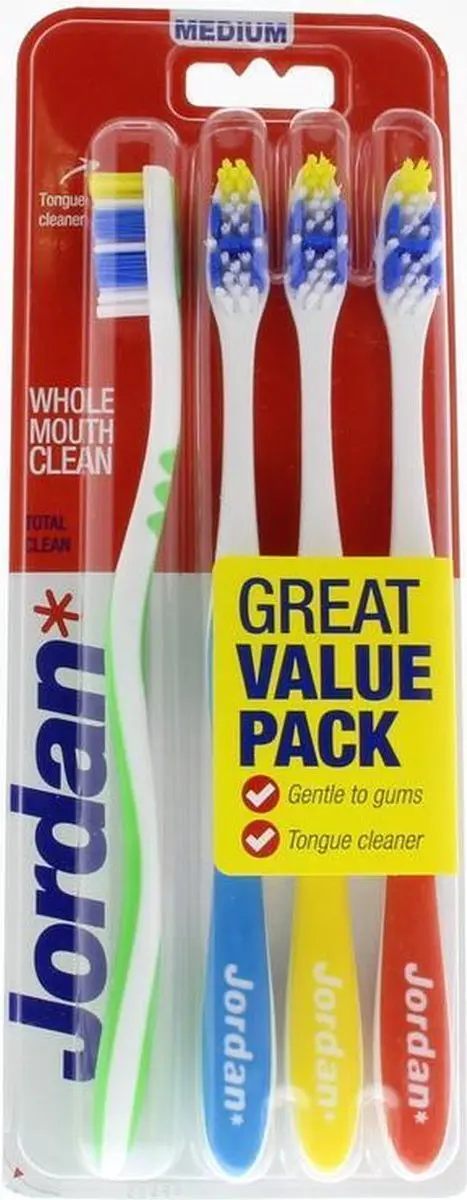 Jordan Total Clean Tandenborstels Medium - 24 Stuks