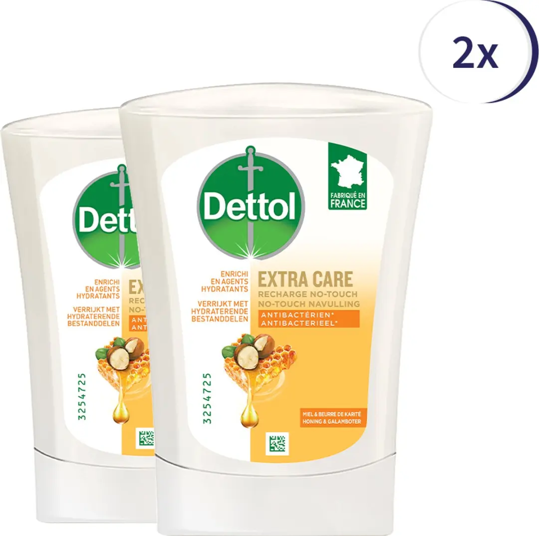Dettol No-Touch Refill Extra Care Honey & Sheabutter 500ml - 2 Stuks - afbeelding 6 van 6