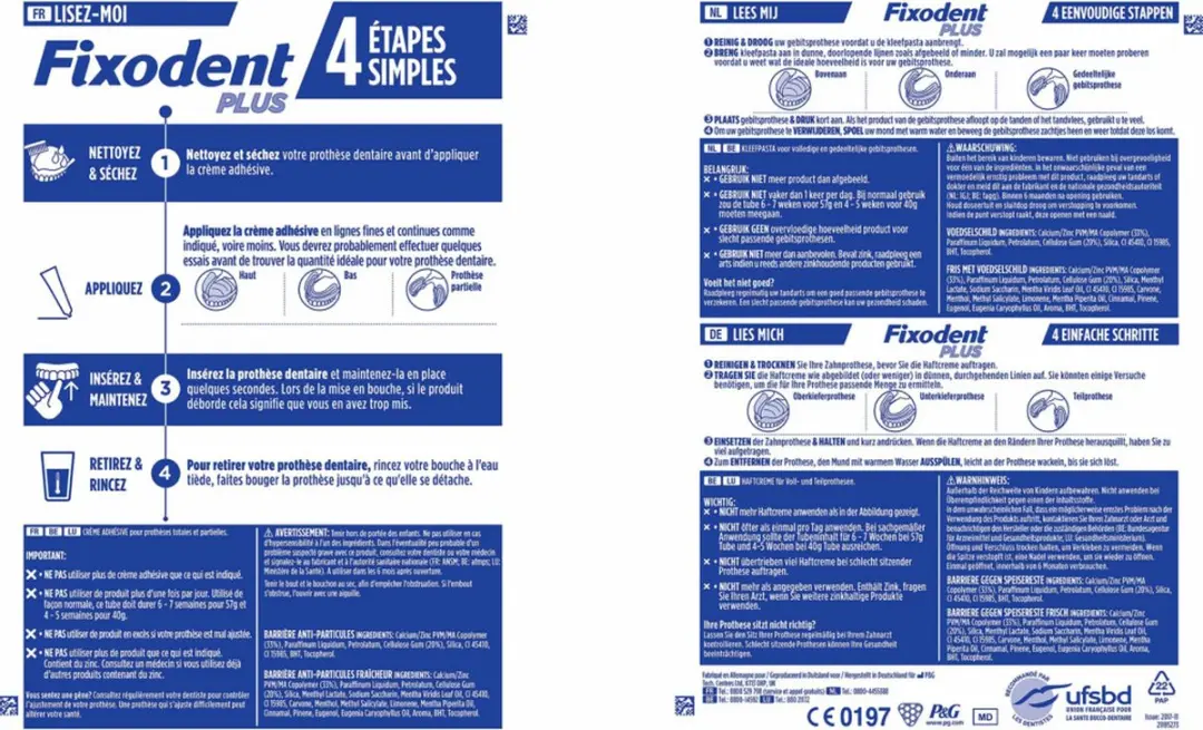 Fixodent Plus Food Barrier Frisse Smaak - 40g