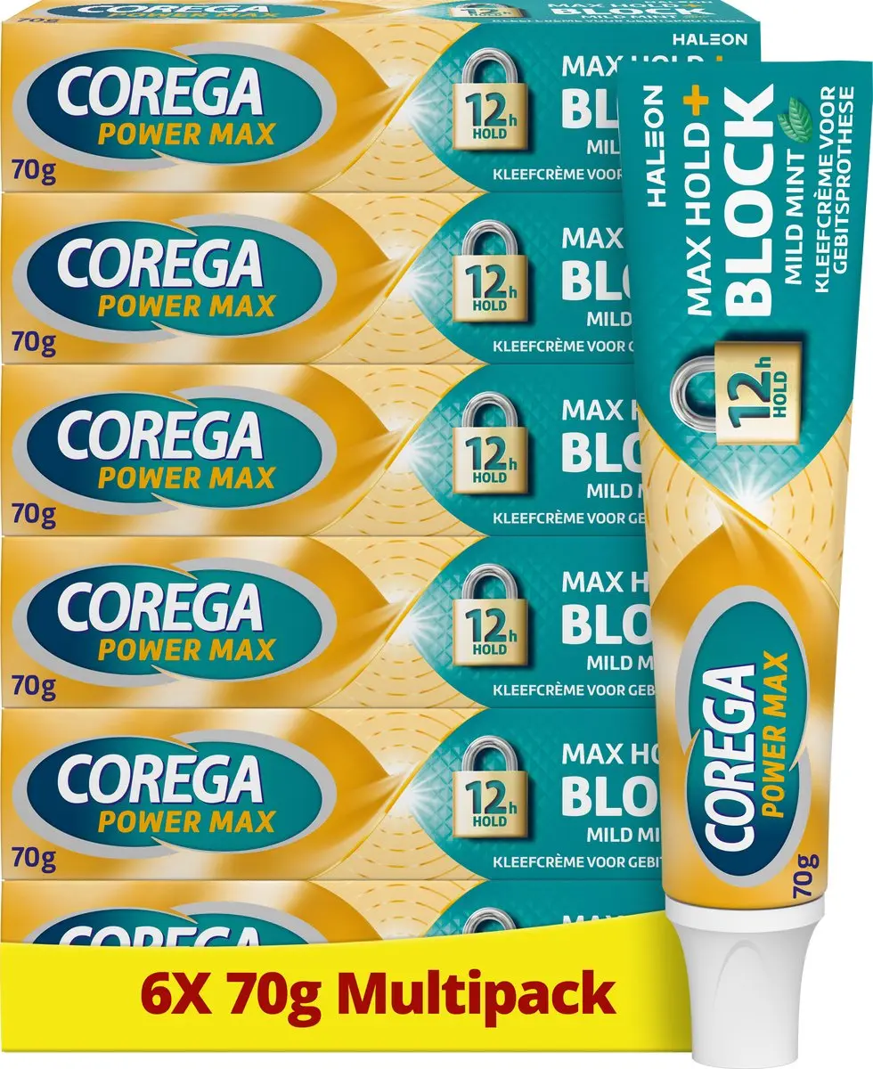 Corega Max Hold + Block Mild Mint Kleefcrème