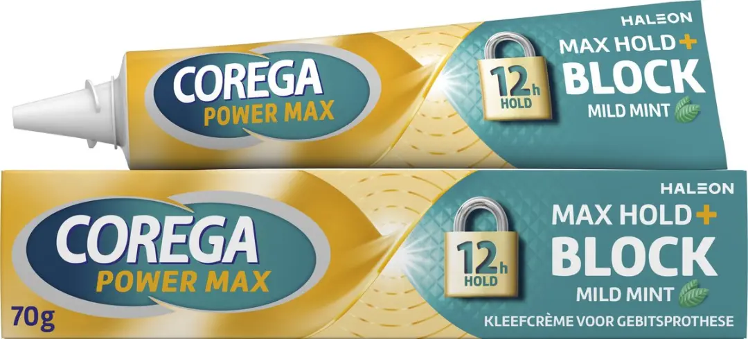 Corega Max Hold + Block Mild Mint Kleefcrème - 420g