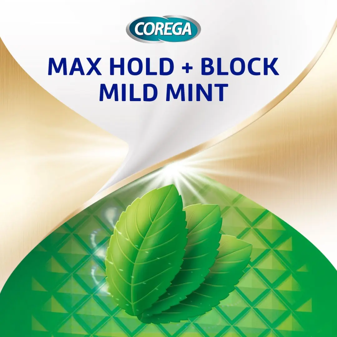 Corega Max Hold + Block Mild Mint Kleefcrème - 420g