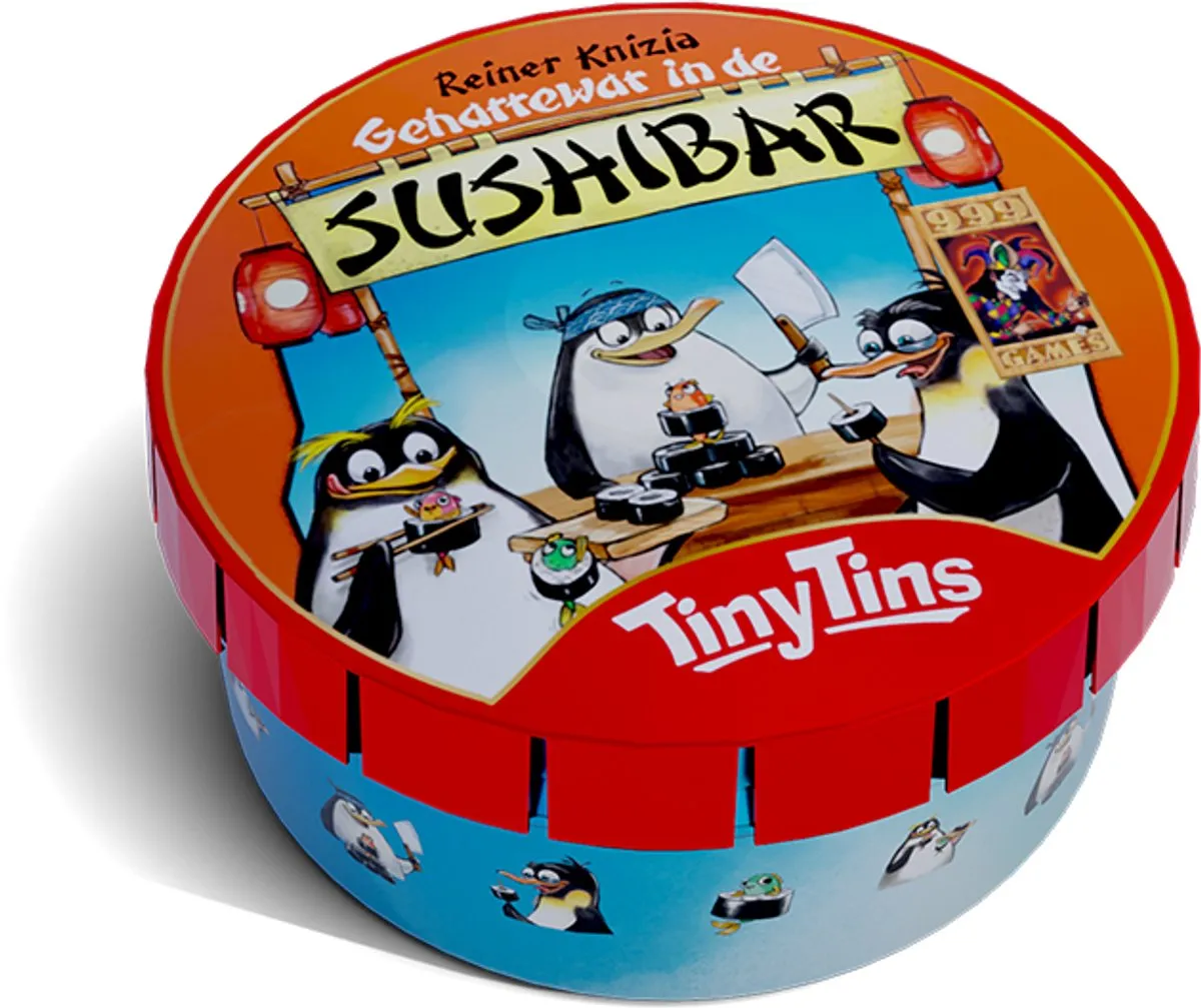 999 Games Tiny Tins Geharrewar in de Sushibar - Dobbelspel - 24 Stuks - Multi