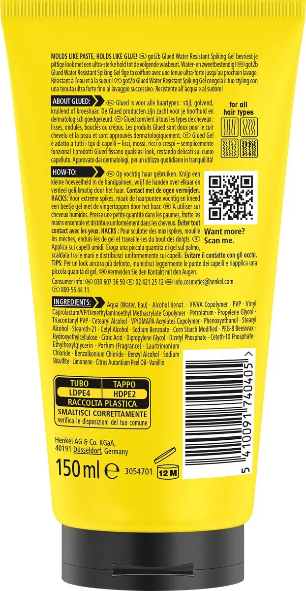 Got2b Glued Waterbestendig Haargel Extreme Fixatie - 6x 150ml