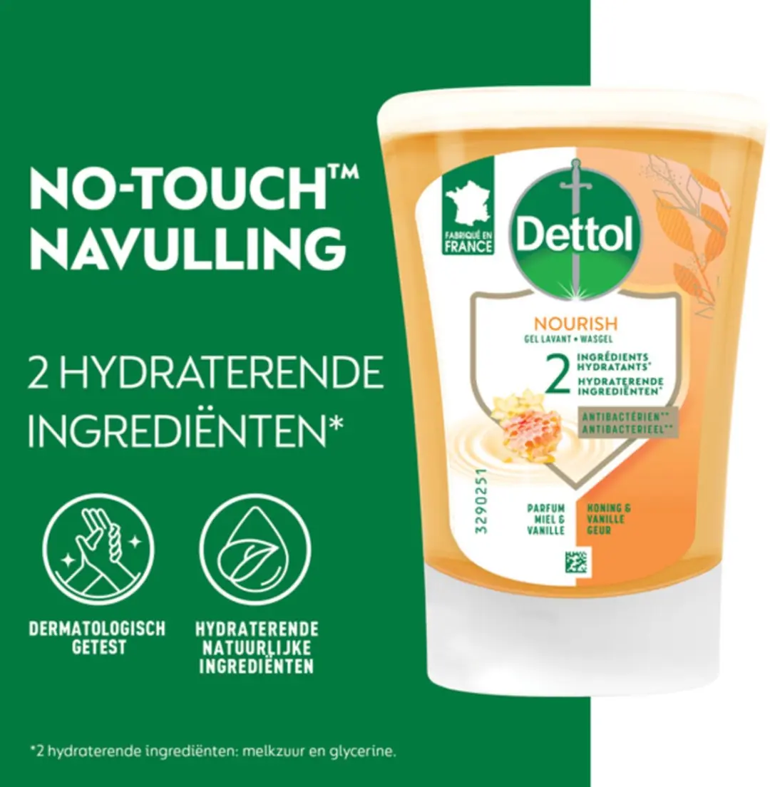 Dettol No-Touch Handzeep Refill Extra Care Honey & Sheabutter 250ml - 3 Stuks