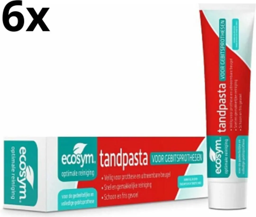Ecosym Tandpasta Prothesen 75ml - 6 Stuks