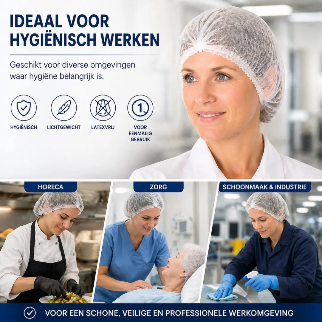 CMT Wegwerp Haarnetjes 100 Stuks - Wit L