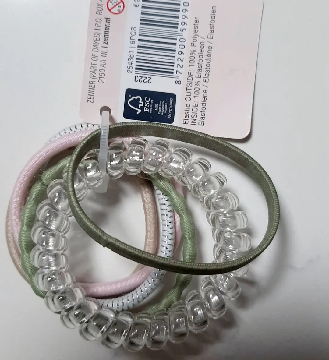 Zenner Tie & Go Haarelastiekjes - 6 Stuks - Pastel Kleurmix