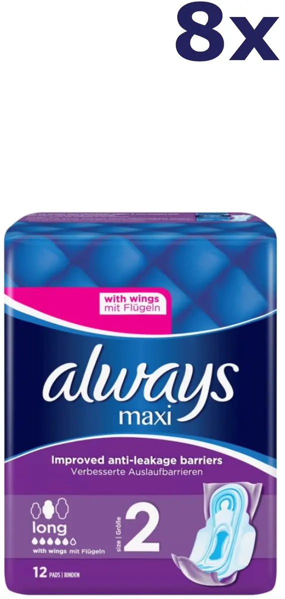 Always Maxi Maandverband Lang met Vleugels