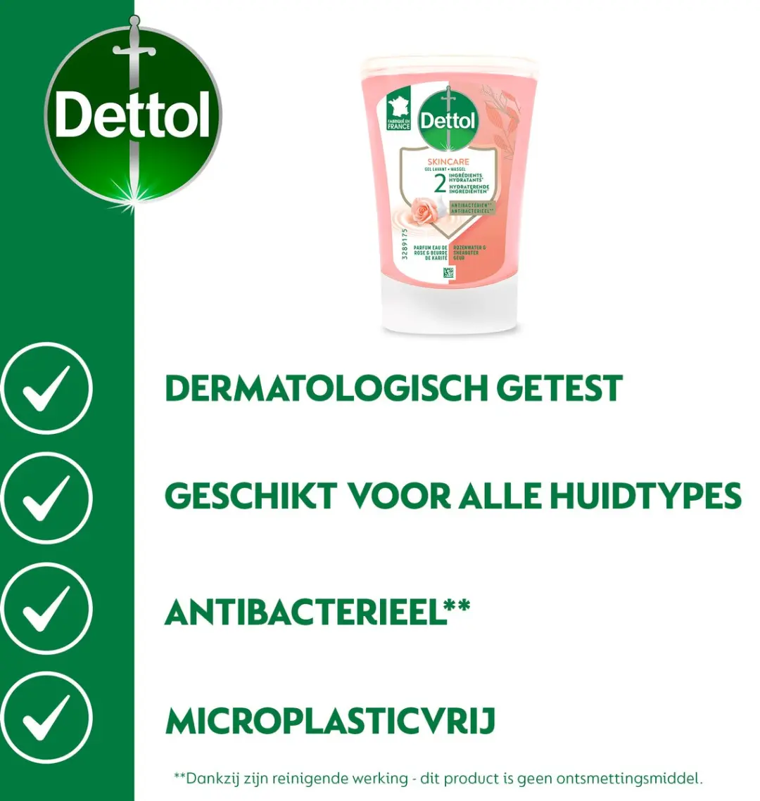 Dettol No-Touch Handzeep Navulling Rozenwater & Sheaboter 2000ml