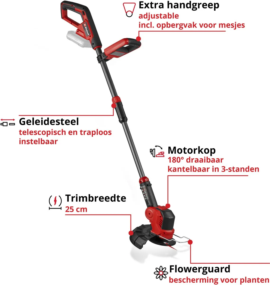 Einhell Accu Grastrimmer GE-CT 18/25 Li Solo - 18V - 25cm