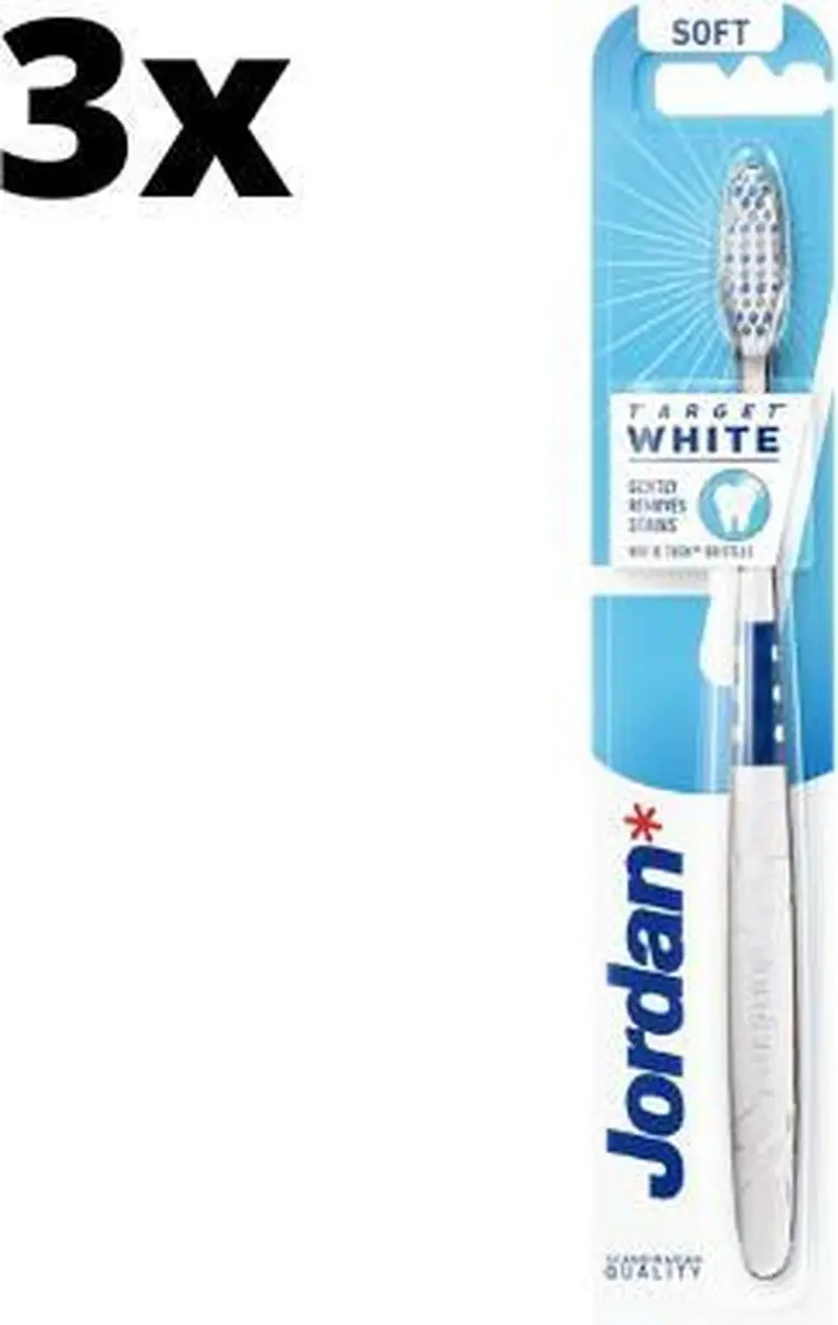 Jordan Tandenborstel Target White Medium - 3 Stuks