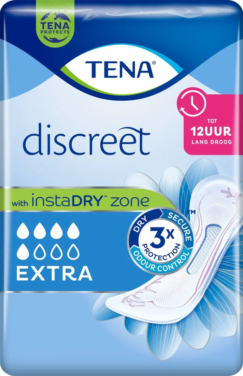 TENA Discreet Extra Verbanden - Matig Urineverlies 60 Stuks
