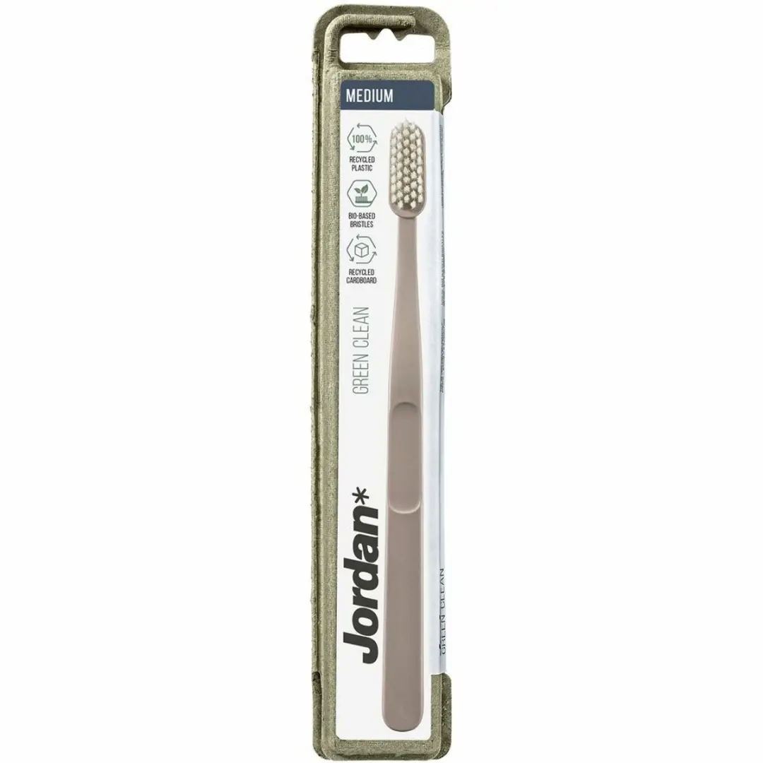 Jordan Green Clean Tandenborstel Medium - 3 Stuks