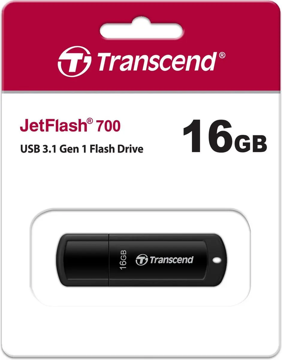 Transcend JetFlash 700 USB-stick 16GB - Zwart