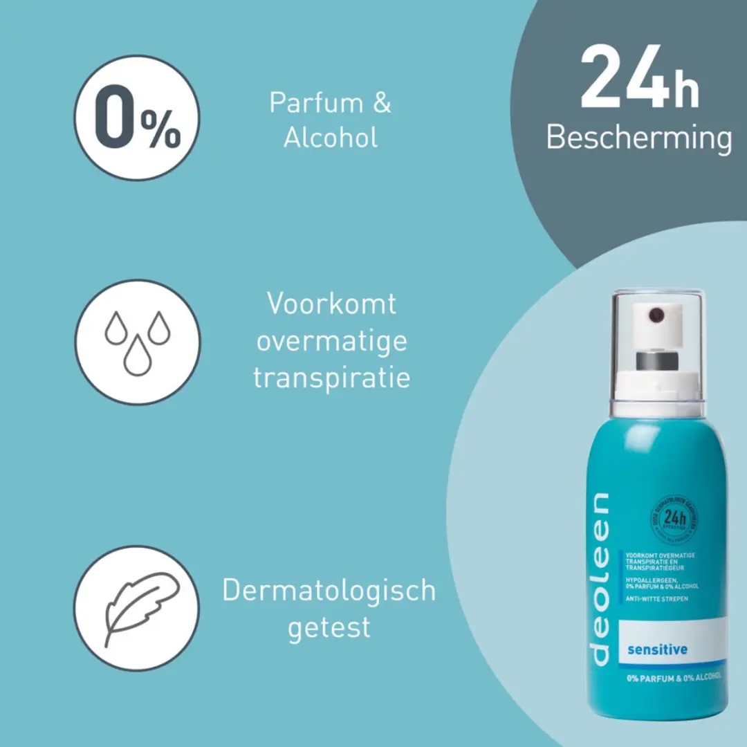 Deoleen Sensitive Anti-Transpirant Verstuiver 75ml - 3 Stuks
