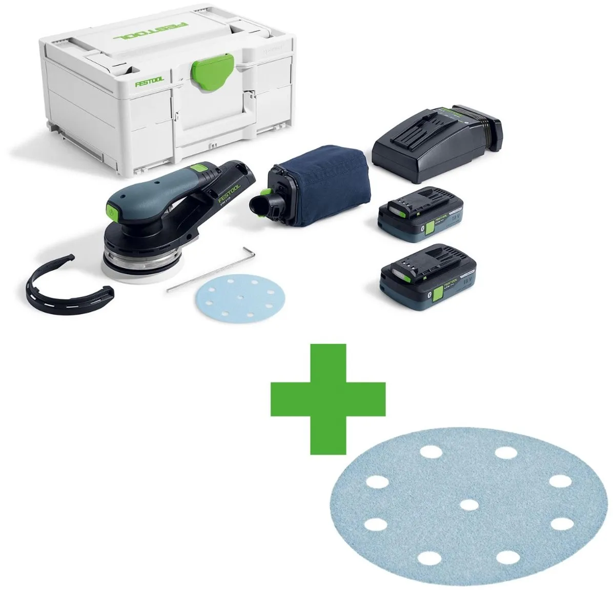 Festool ETSC 2 125 4,0 I-Plus Accu Excenterschuurmachine - 2x Accu
