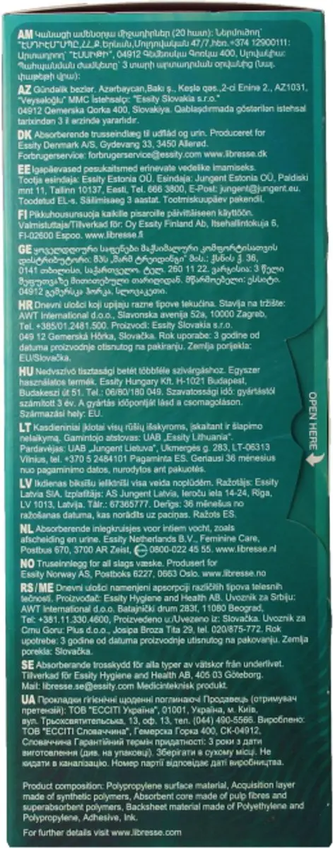 Libresse Inlegkruisjes Extra Protection Extra Long - 20 Stuks