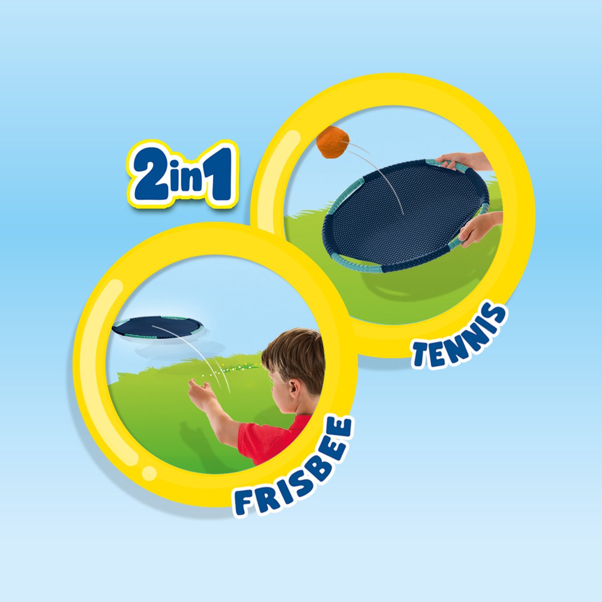 SES - Tennis en Frisbee fun - 2 in 1 - twee extra grote tennis frisbees - compact mee te nemen - met 2 splash water ballen