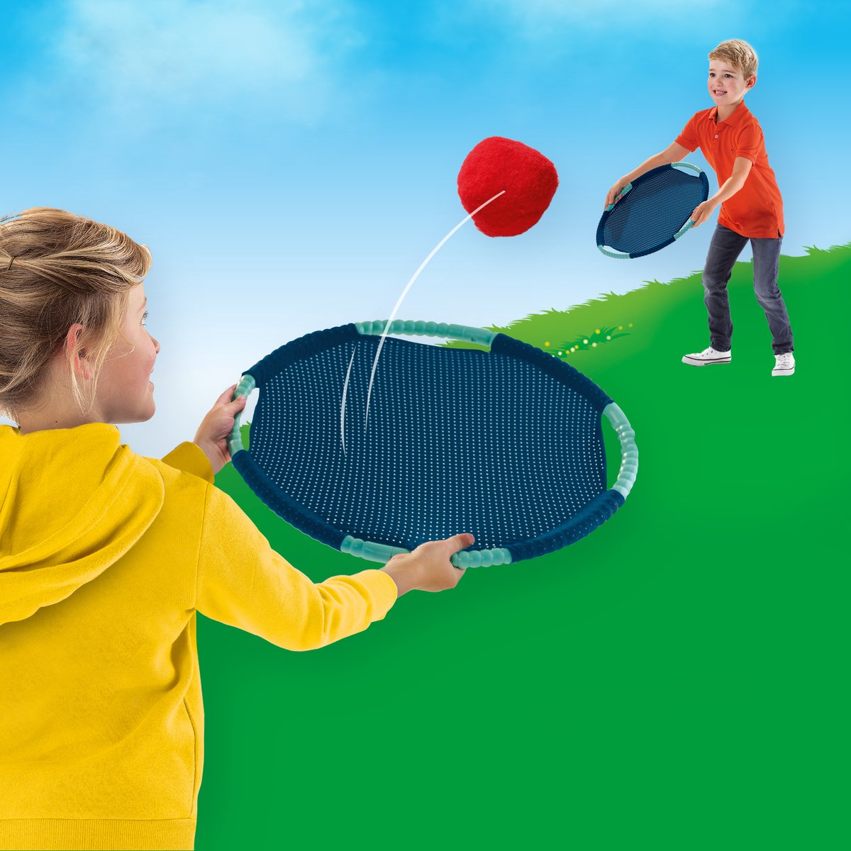 SES - Tennis en Frisbee fun - 2 in 1 - twee extra grote tennis frisbees - compact mee te nemen - met 2 splash water ballen