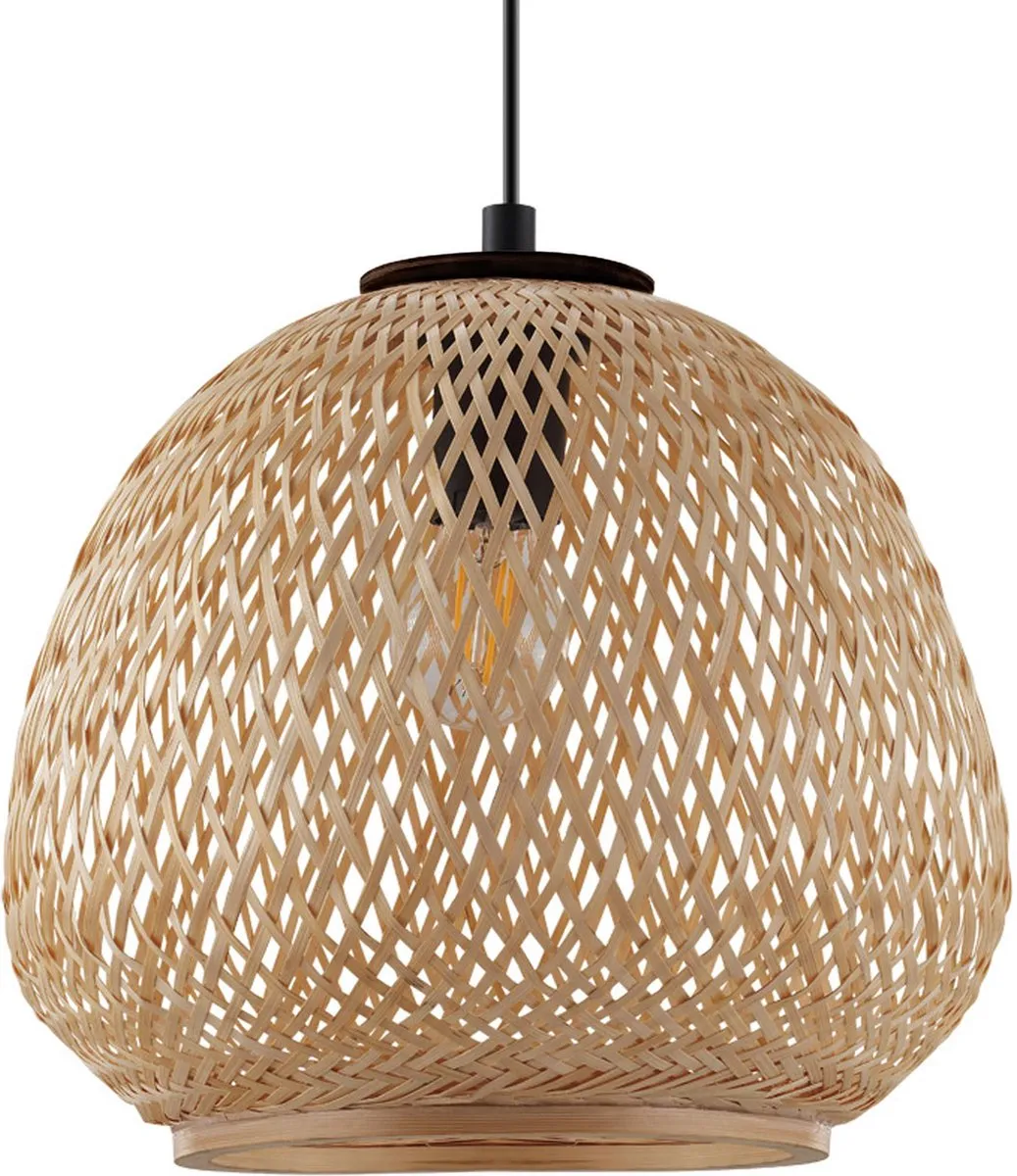 Eglo Dembleby Hanglamp E27 - Ø32cm - Zwart/Hout