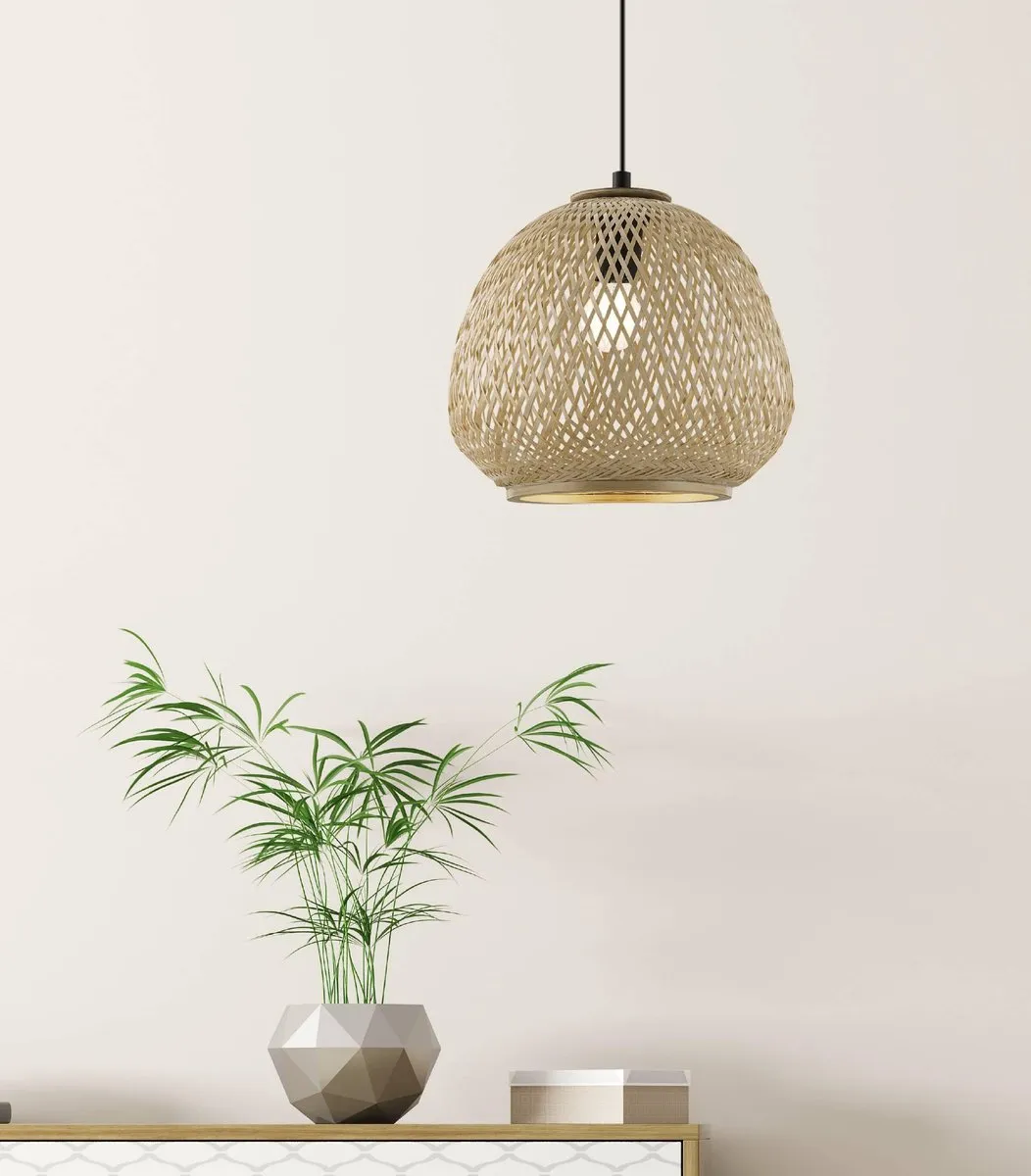Eglo Dembleby Hanglamp E27 - Ø32cm - Zwart/Hout