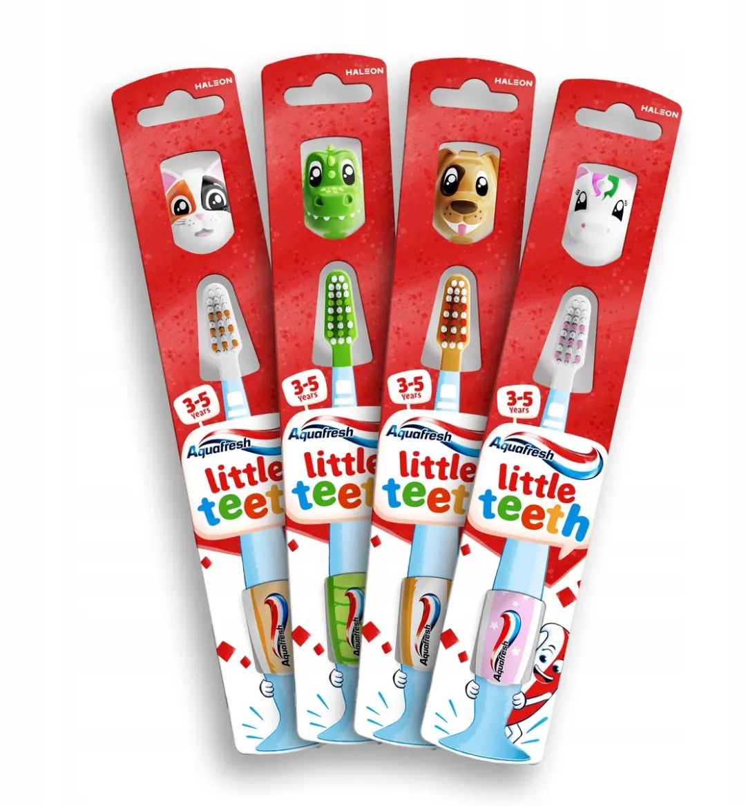Aquafresh Little Teeth Tandenborstel 3-5 Jaar - Reishoes Blauw/Oranje/Rood/Wit/Zwart