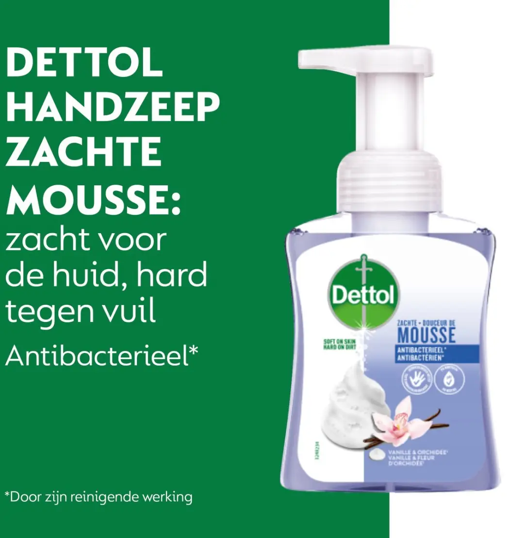 Dettol Handzeep Zachte Mousse Antibacterieel Orchidee & Vanille - 6x250ml