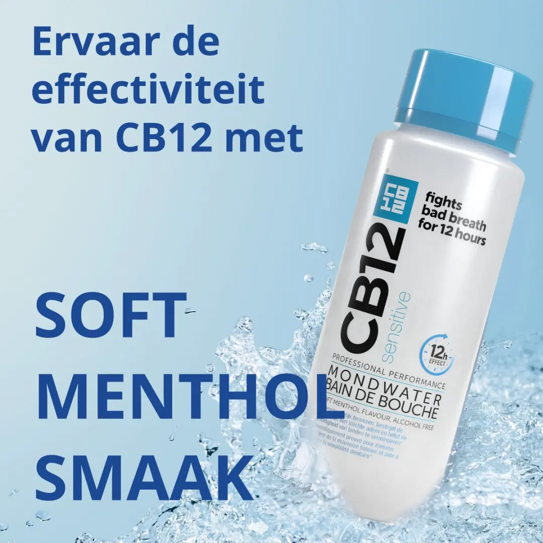 CB12 Sensitive Mondwater 250ml - Mentholsmaak - Alcoholvrij