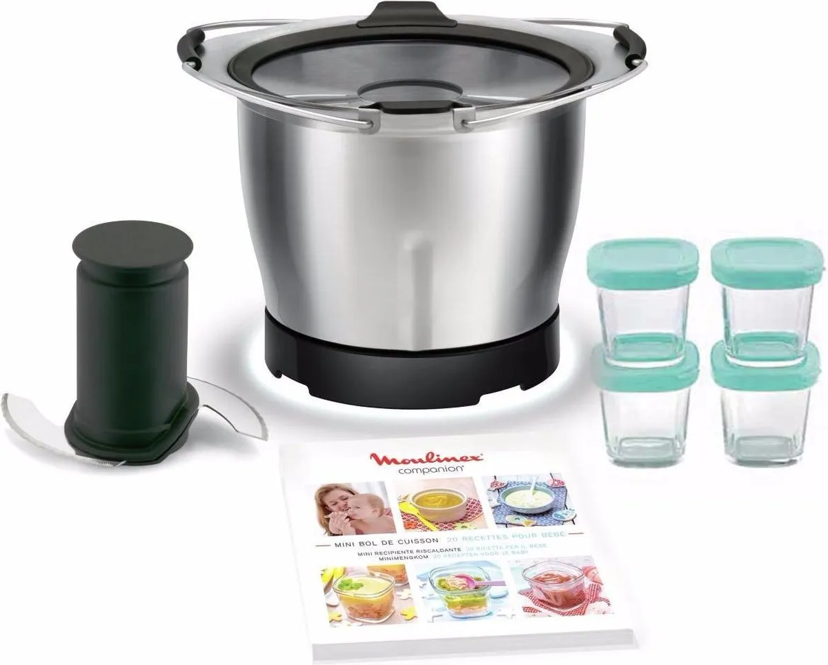 Moulinex XF387E10 Kom Babyvoeding - 0,8L - Zwart/Roestvrijstaal