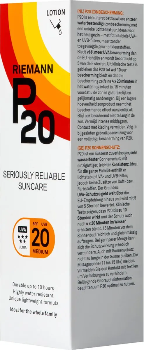 P20 Zonnebrand Lotion SPF 20 - 100ml