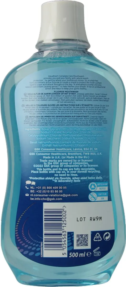 Aquafresh Mondwater Fresh Mint 500ml