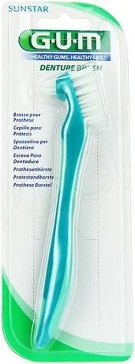 Gum Specialty Protheseborstel - 3 Stuks - Wit/Blauw