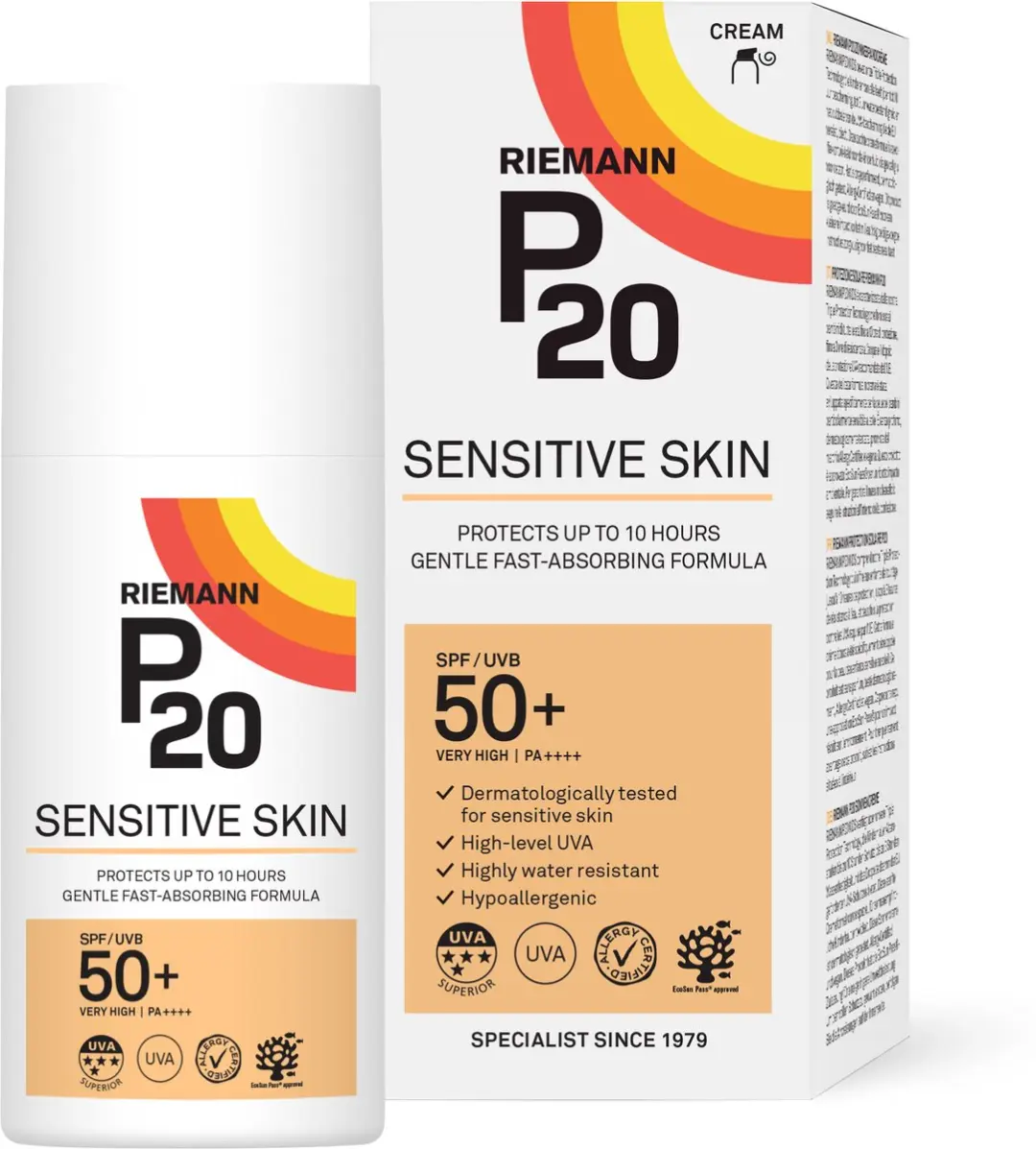 P20 Sensitive SPF 50+ Zonnebrand 200ml