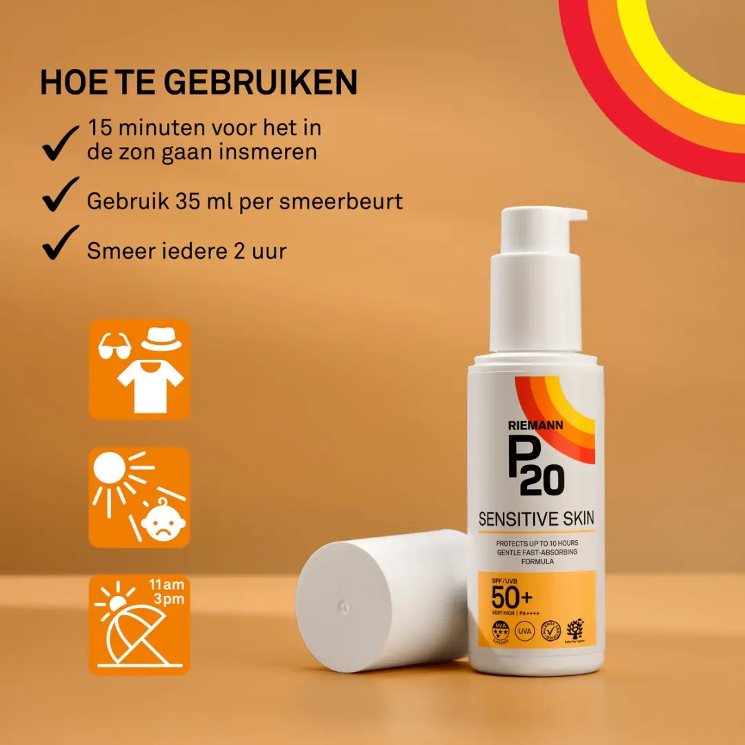 P20 Sensitive SPF 50+ Zonnebrand 200ml - Gevoelige Huid