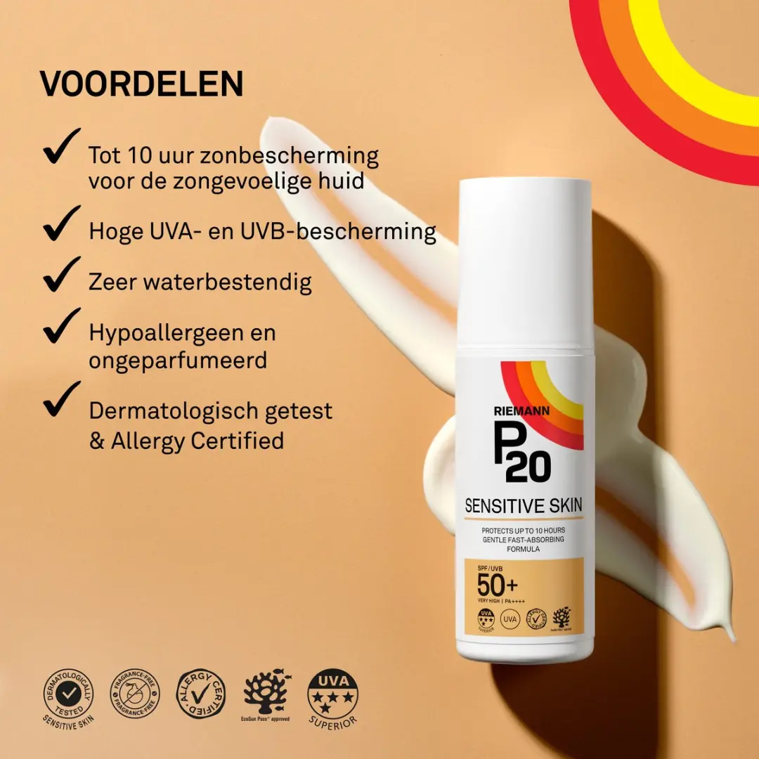 P20 Sensitive SPF 50+ Zonnebrand 200ml - Gevoelige Huid