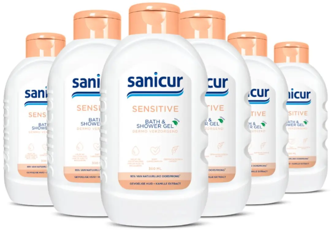 Sanicur Bath & Showergel Sensitive 6x300ml