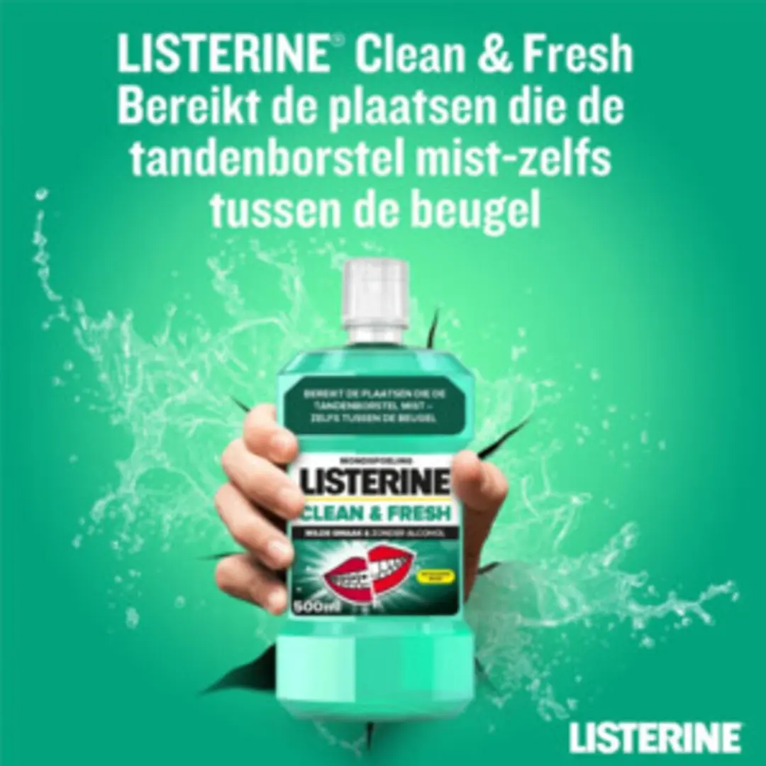 Listerine Clean & Fresh Mondwater 500ml - Zonder alcohol